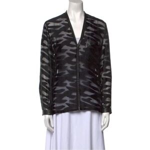 Helmut Lang Top | black blouse with leather trim size P